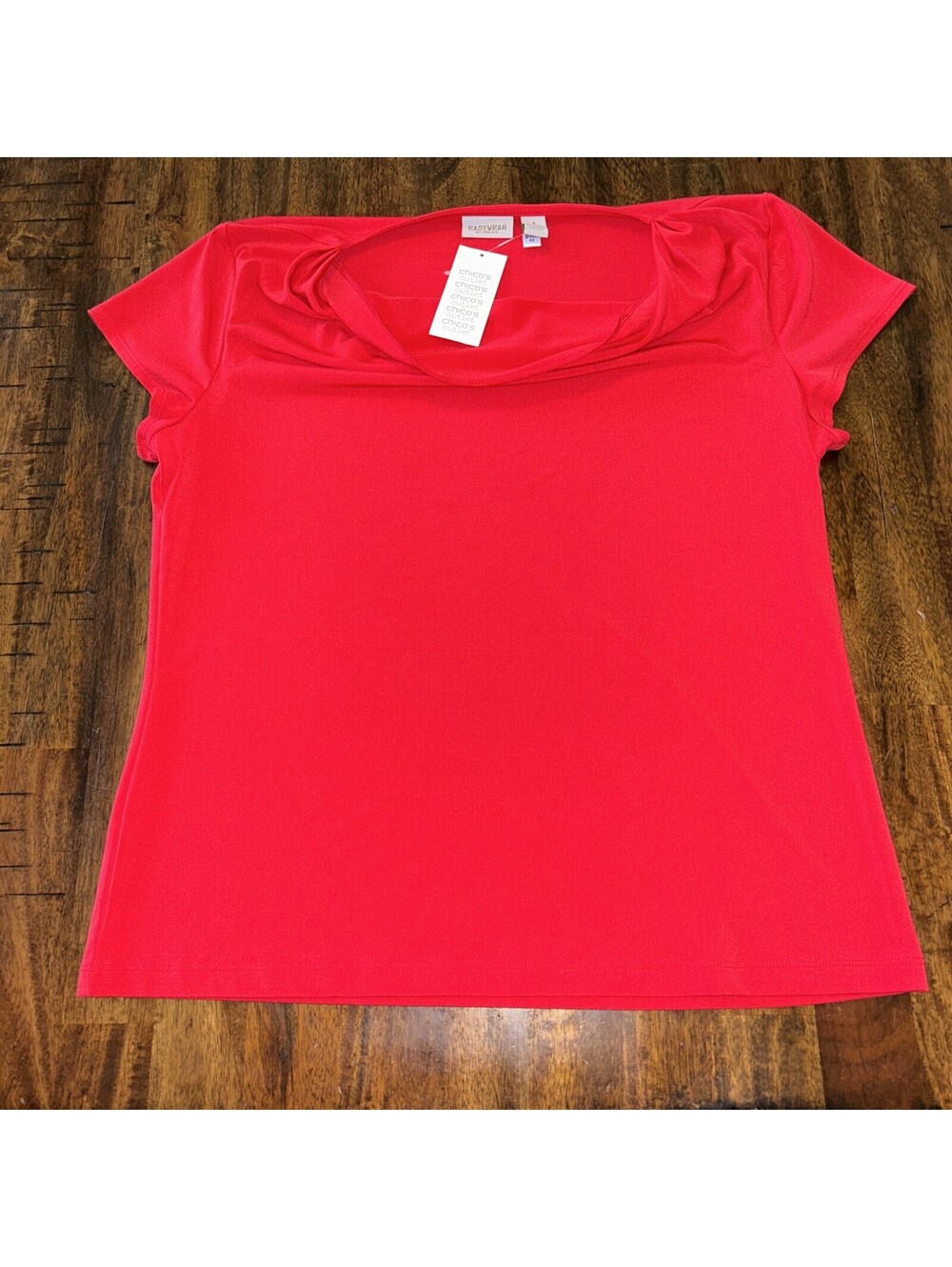 NWT Chico's Easywear Hadlee SS Women's Radiant Red Top SZ 1